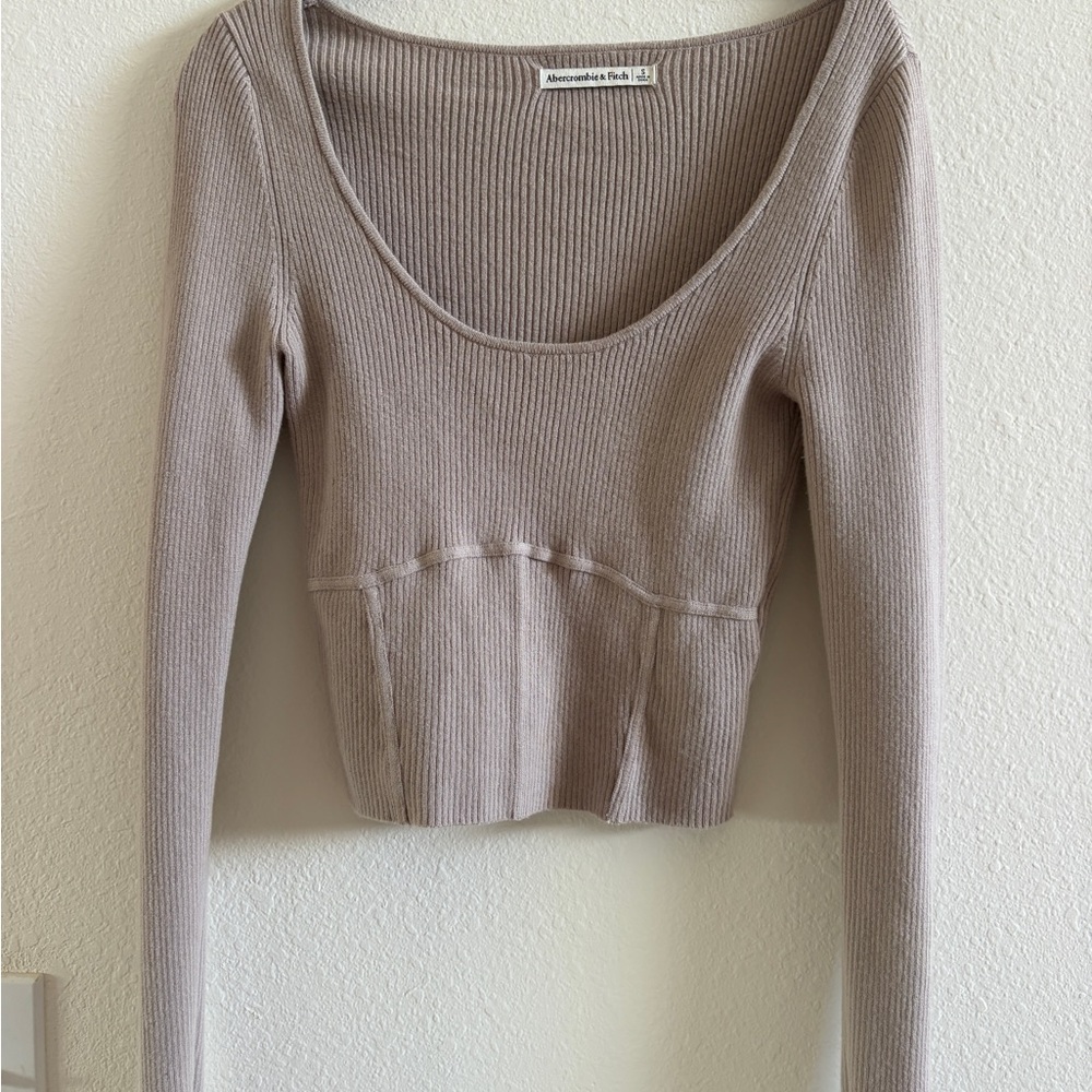 Abercrombie & Fitch Taupe Ribbed Top